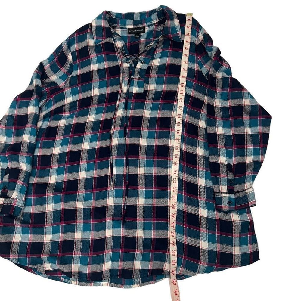 Lane Bryant Flannel 100% Rayon Long Sleeve Tunic Size 18/20 - Picture 11 of 11